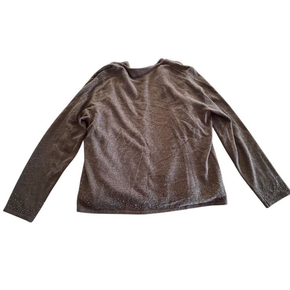 Croft & Barrow Women's Black Cardigan 2 piece Set L Beaded Accents Long Sleeve - Picture 2 of 10
